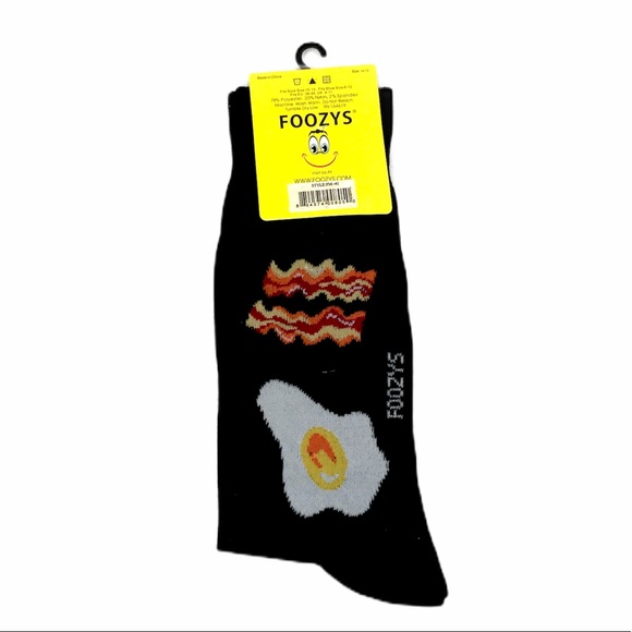 Foozys Eggs and Bacon Socks Black - Picture 5 of 6